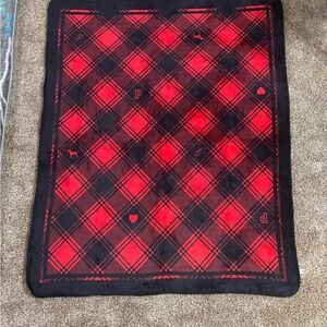 Victoria’s Secret Red and Black Plaid plush Blanket